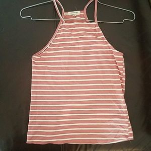 Stripped peachy tank top